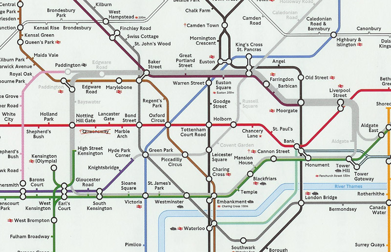 London tube map after bombings